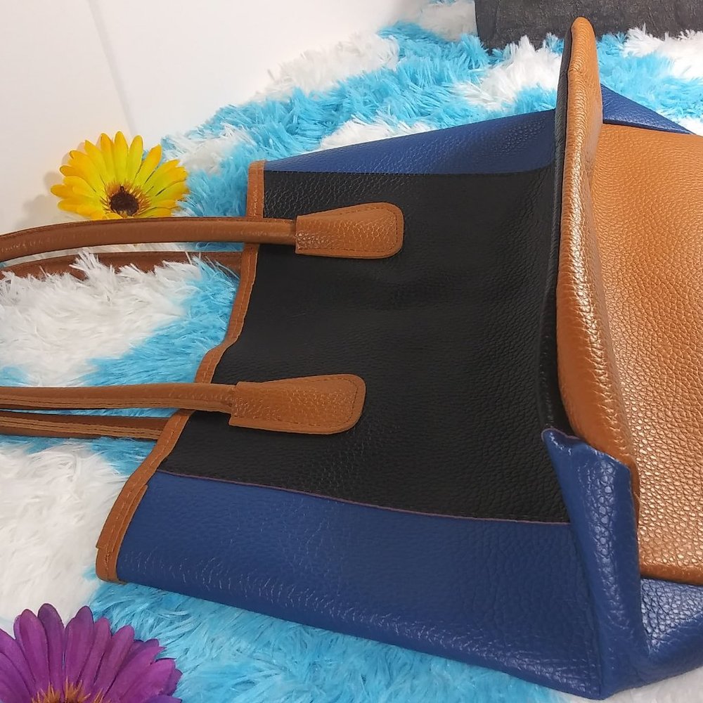 ✅ NEIMAN MARCUS Large Tote Bag Vintage Colorblock - Picture 6 of 8